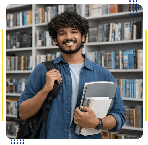 Three diverse students on a university lawn with a laptop. built-in text: Popular Courses in Ireland