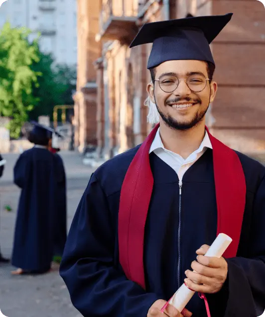 Successful international student graduate with diploma from a top university in Australia - ISEC admissions success